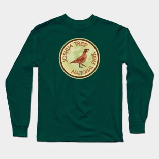 Joshua Tree Quail Woodcut Style Logo Long Sleeve T-Shirt